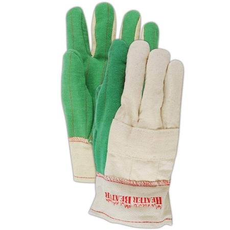 Magid Textile Gloves, Cotton, Band Top Cuff Green, Men's Jumbo (Fits XL), 12 PK 499KBT